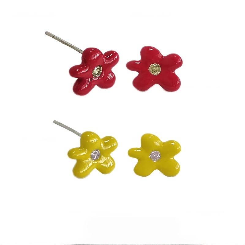 Women's Summer Dopamine Flower Star Stud Earrings